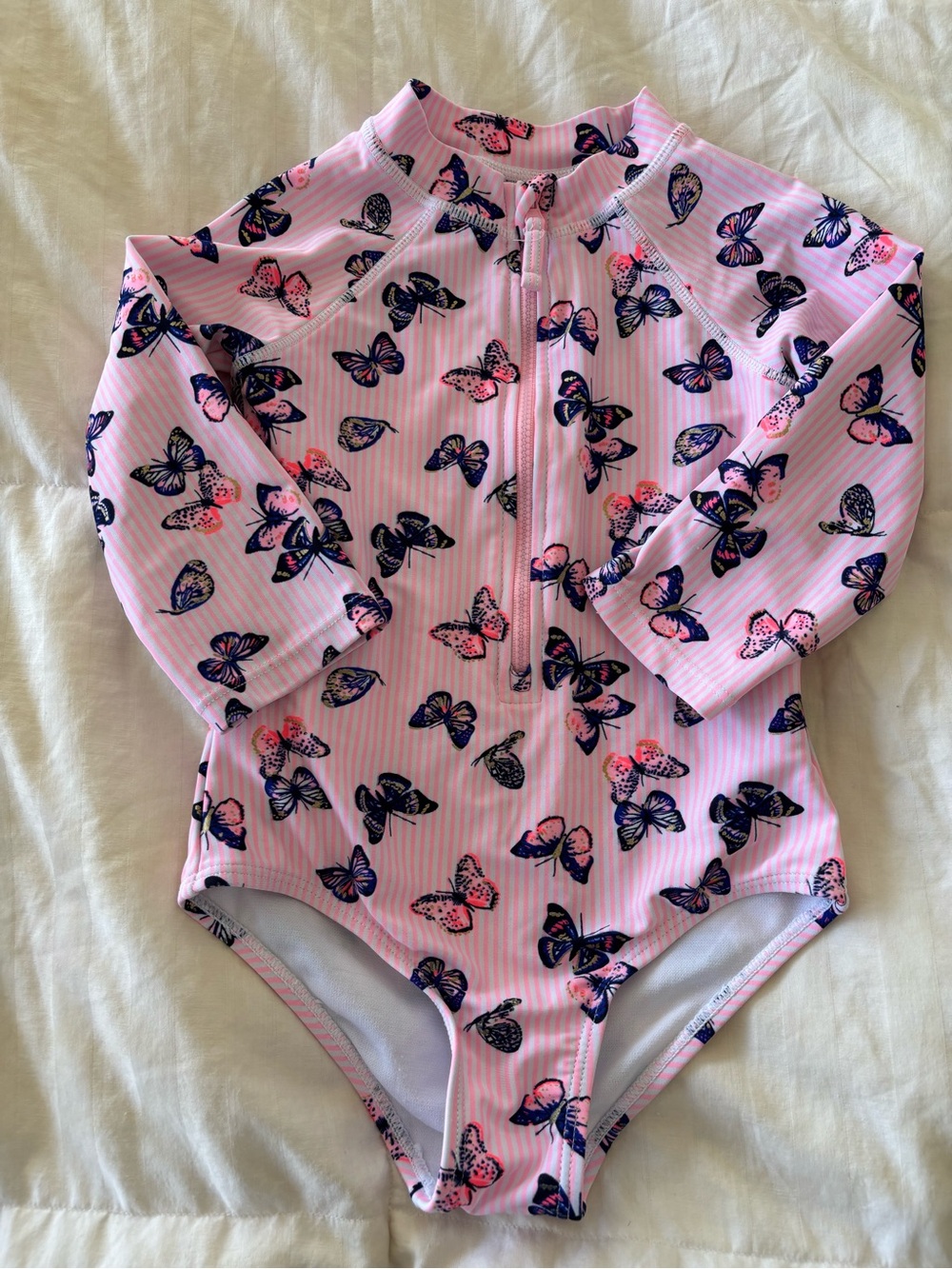 4T Kensie Girl long-sleeve one-piece rash guard swimsuit